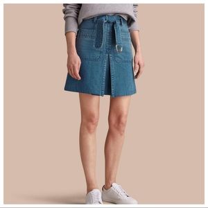 NWT⚜️Burberry Patch Pocket Denim A-line Skirt